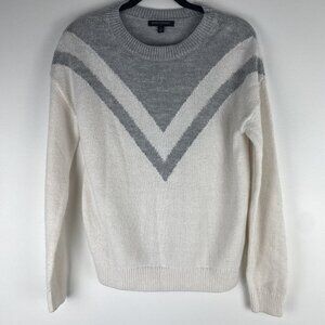 Banana Republic Factory Women's Pullover Knit Sweater Size S Gray White
